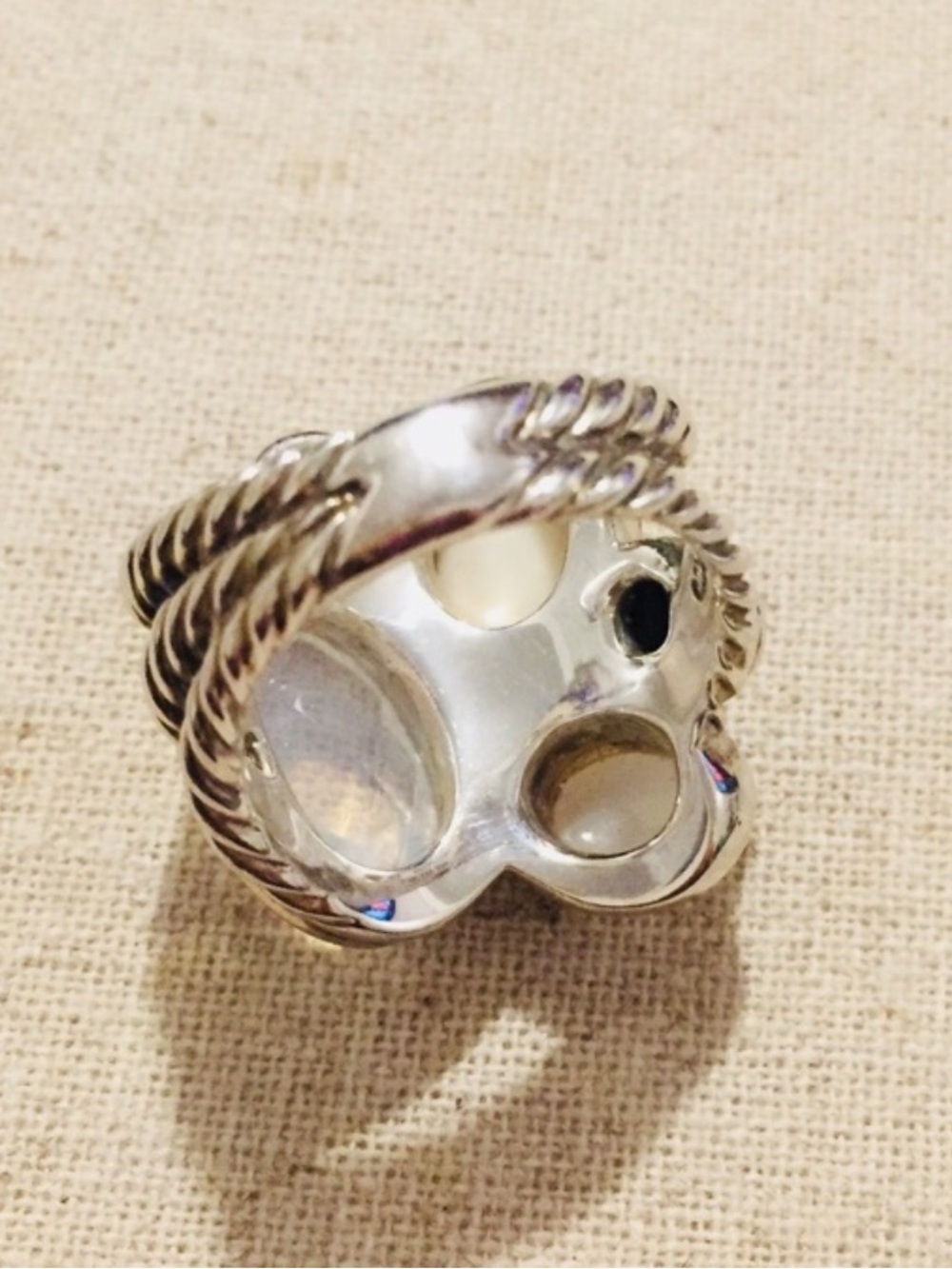 David Yurman | Ring | Sterling Silver Multi-Stone Oval Mosaic Ring with Diamonds - Picture 12 of 14